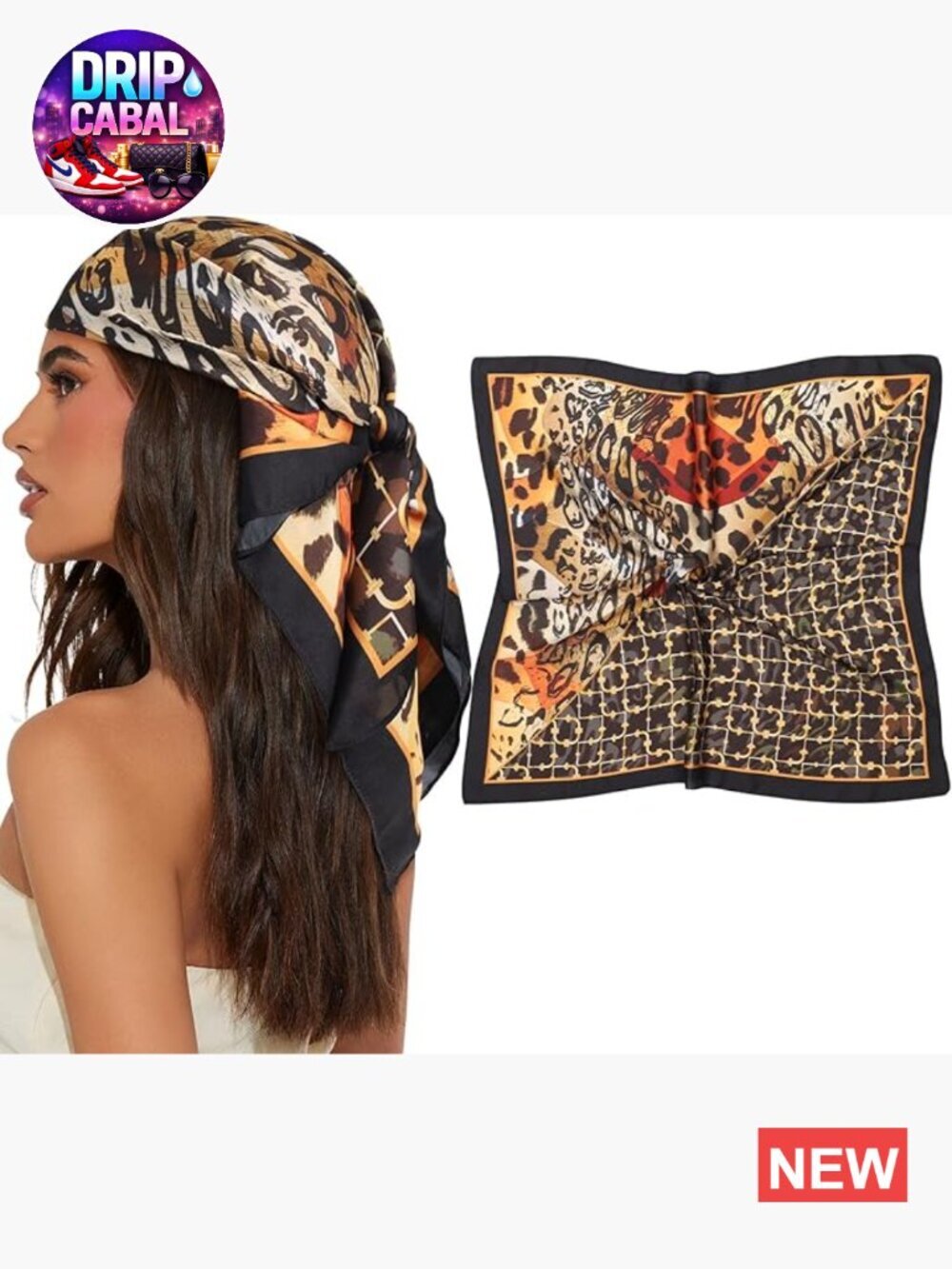 27.5" Square Satin Head Scarf Hair Scarf for Women Silk Bandana Head Wrap